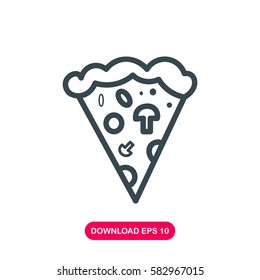 Pizza slice icon vector