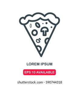 Pizza slice icon vector