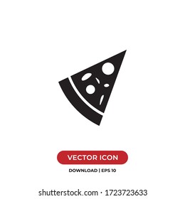 Pizza slice icon vector. Fast food sign