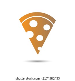 Pizza slice icon vector. Food object icon flat cartoon style