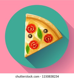 Pizza slice icon vector. Pizza vector illustration