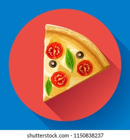 Pizza slice icon vector. Pizza vector illustration