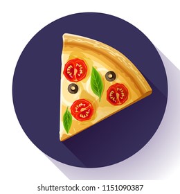 Pizza slice icon vector. Slice of Pizza vector illustration
