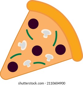 Icono de rebanada de pizza. Ilustración vectorial de pizza. Símbolo de pizza