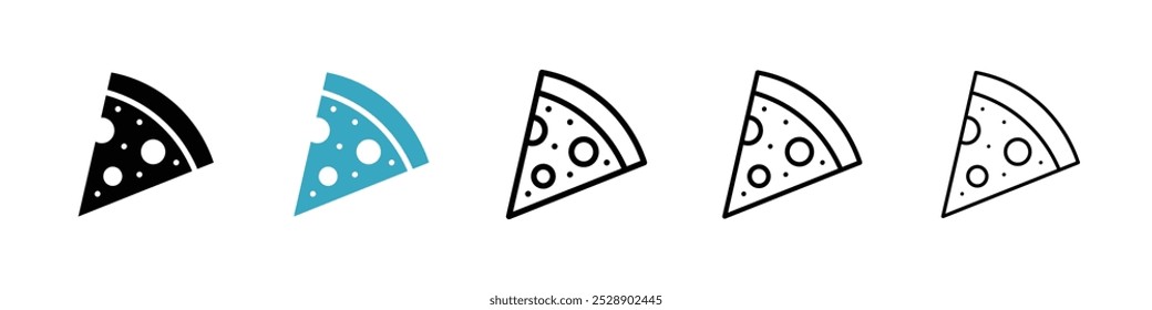 Pizza slice icon vector illustration set
