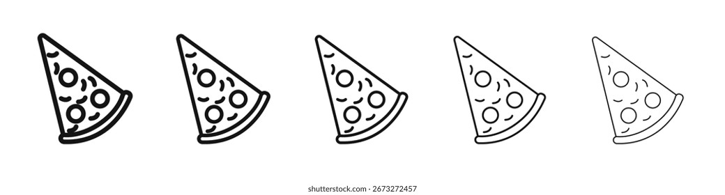 Pizza ícone fatia vetor contorno conjunto sinal de ilustração