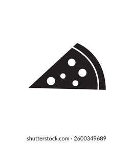 Pizza slice icon vector simple black illustration for web and app..eps