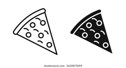 Pizza slice icons for app UI designs on white background