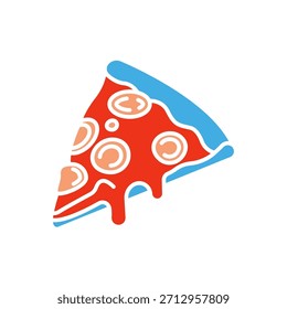 Pizzaschnitt Symbole minimalistisches flaches Design, Pizzaschnitt Vektorgrafik auf weißem Hintergrund