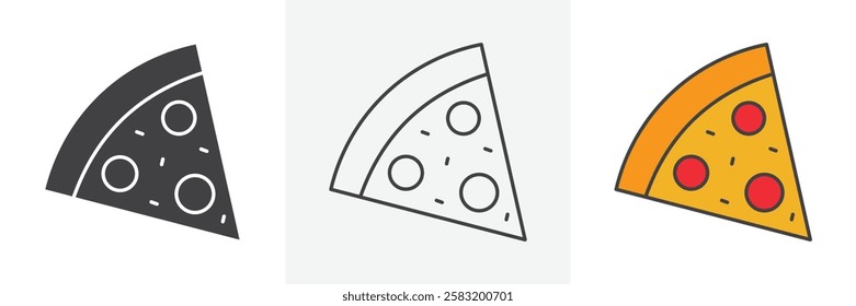 Pizza slice icons pack for website designs