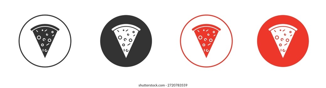 Ícones de fatias de pizza ilustração simples de vetor de silhueta plana