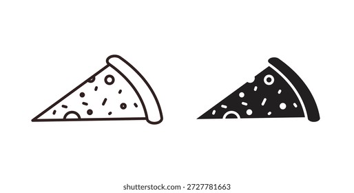 Ícones de fatias de pizza Pictograma de traço. Ilustração vetorial isolada em um fundo branco. Símbolo de qualidade premium.