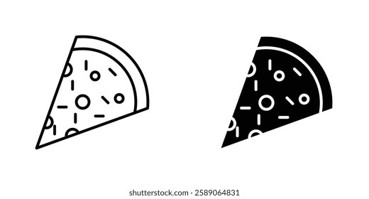 Pizza slice icons thin line illustrations designs