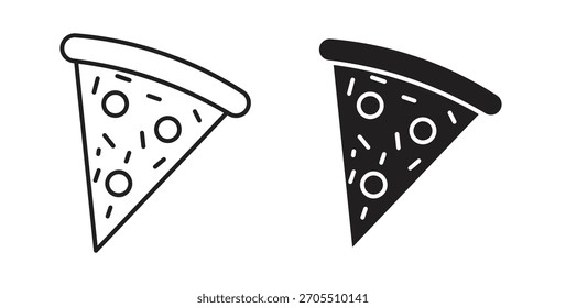 Iconos de rebanada de pizza para usar Diseño web, logotipo. Ilustración de símbolo.
