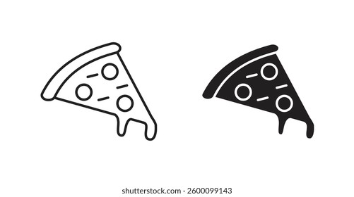 Pizza slice iconsvectors. thin line icons