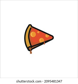pizza slice illustration with dripping sauce