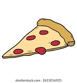 pizza slice illustration hand drawn isolated vector