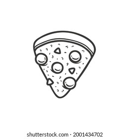 pizza slice illustration image with doodle concept