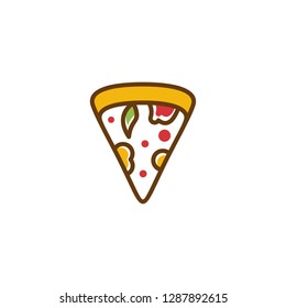pizza slice illustration logo design