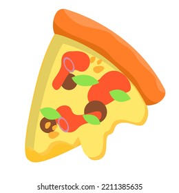 Pizza Slice Illustration Vector Isolated on White Background