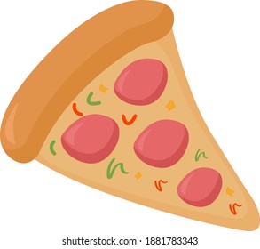 Pizzaschnitt, Illustration, Vektorgrafik auf weißem Hintergrund