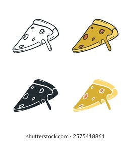 Pizza Slice Illustrations in Variations of a Delicious Pizza Slice