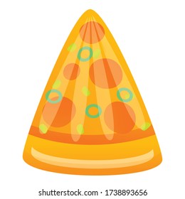 Pizza slice inflatable mattress icon. Cartoon of pizza slice inflatable mattress vector icon for web design isolated on white background