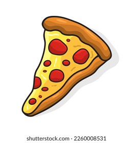 Dibujo De Un Vector De Comida Rápida De Pizza Slice Aislado
