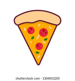 Pizza slice isolated. Line icon illustration - Vector