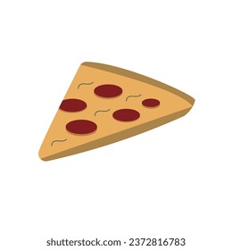 Pizza slice isolated on white background,vector eps10