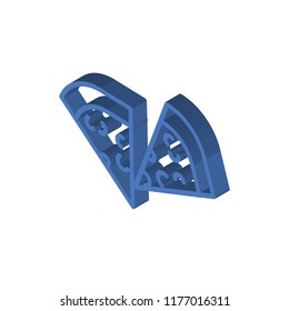 Pizza slice isometric left top view 3D icon