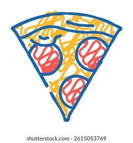 pizza slice italian cuisine doodle icon sketch vector. pizza slice italian cuisine sign. isolated symbol illustration