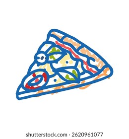 pizza slice italian cuisine doodle icon sketch vector. pizza slice italian cuisine sign. isolated symbol illustration