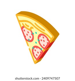 pizza slice italian cuisine isometric icon vector. pizza slice italian cuisine sign. isolated symbol illustration