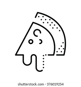 pizza slice  line icon