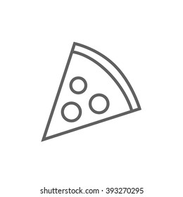 Icono de línea de corte de pizza.