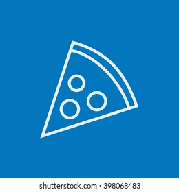 Pizza slice line icon.