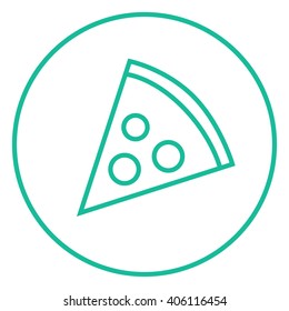 Pizza slice line icon.