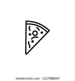 Pizza slice line icon. Dinner, margarita, dinner. Fast food concept. Vector illustration can be used for topics like restaurant, Italian cuisine, party