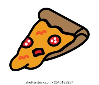 Pizza slice line icon Editable stroke. Vector