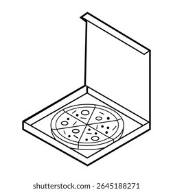 Pizza slice line icon Editable stroke. Vector