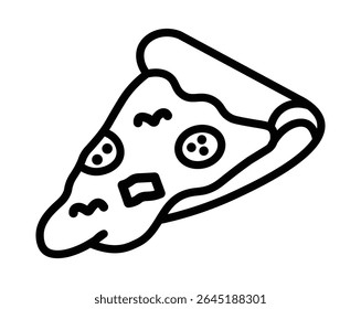 Icono de línea de rebanada de pizza. Vector