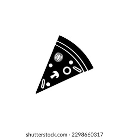 Pizza slice line icon. Pizza flat line icon. Pizza slice with pepperoni flat icon for apps and websites. Vector thin sign of italian fast food cafe logo. Pizzeria illustration. 