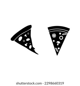 Pizza slice line icon. Pizza flat line icon. Pizza slice with pepperoni flat icon for apps and websites. Vector thin sign of italian fast food cafe logo. Pizzeria illustration. 