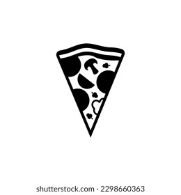 Pizza slice line icon. Pizza flat line icon. Pizza slice with pepperoni flat icon for apps and websites. Vector thin sign of italian fast food cafe logo. Pizzeria illustration. 