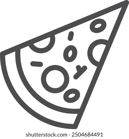 Pizza slice line icon. Italian pie slice
