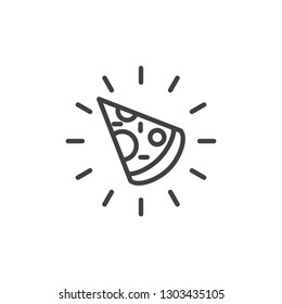 Pizza slice line icon. linear style sign for mobile concept and web design. Fast food outline vector icon. Symbol, logo illustration. Pixel perfect vector graphics