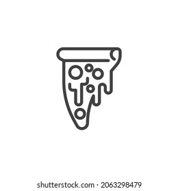 Pizza Slice Linie Symbol. lineares Stilzeichen für mobiles Konzept und Webdesign. Pizza Umriss-Vektorsymbol. Symbol, Logo-Abbildung. Vektorgrafik
