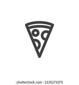 Pizza slice line icon. linear style sign for mobile concept and web design. Pizza outline vector icon. Symbol, logo illustration. Vector graphics