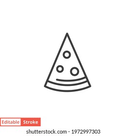 Pizza slice line icon. Simple outline style. Pizza, fast food, junk food, takeway, kitchen, restaurant concept. Vector illustration isolated on white background. Editable stroke EPS 10